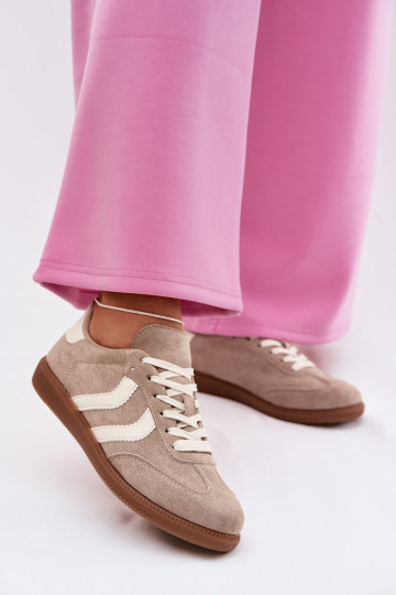 Beige dames sneakers in faux suede Jesavella