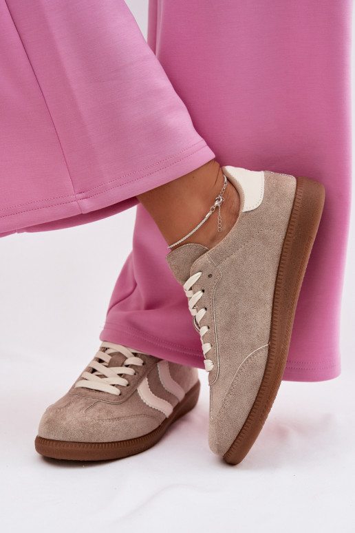 Beige dames sneakers in faux suede Jesavella
