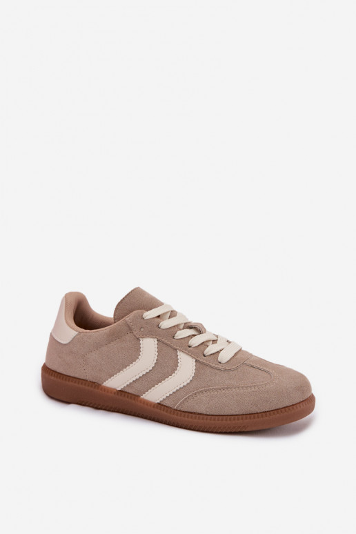 Beige dames sneakers in faux suede Jesavella