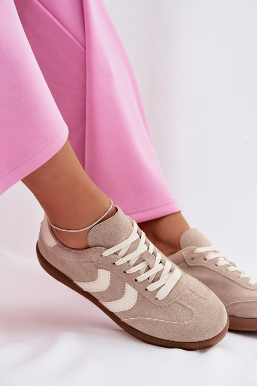 Beige dames sneakers in faux suede Jesavella