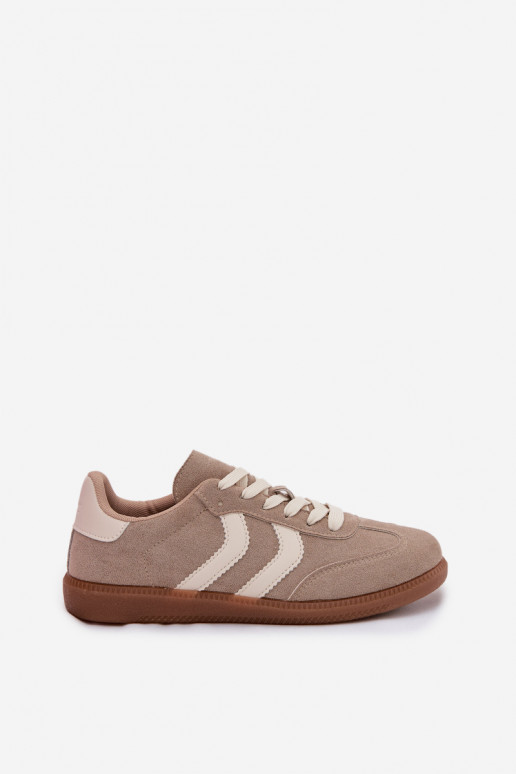 Beige dames sneakers in faux suede Jesavella