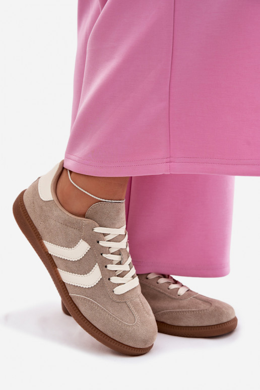 Beige dames sneakers in faux suede Jesavella
