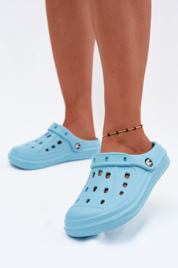 Turquoise dames lichte klompen Cobble