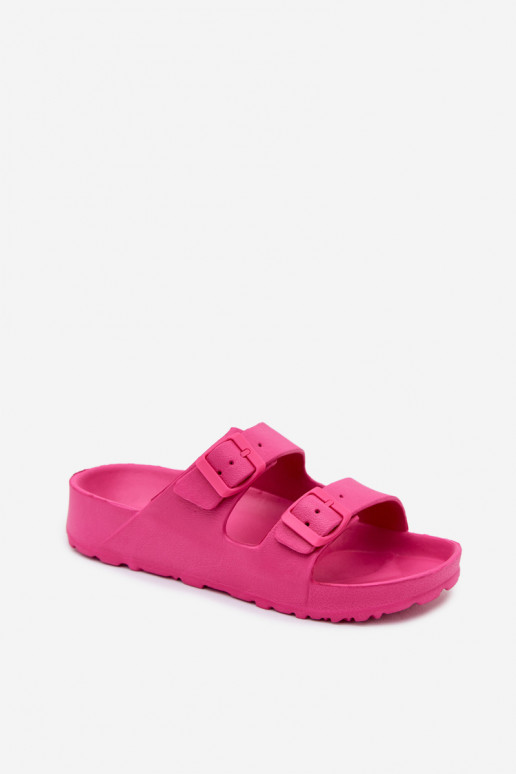 Roze dames lichte klompen met gespen Calico
