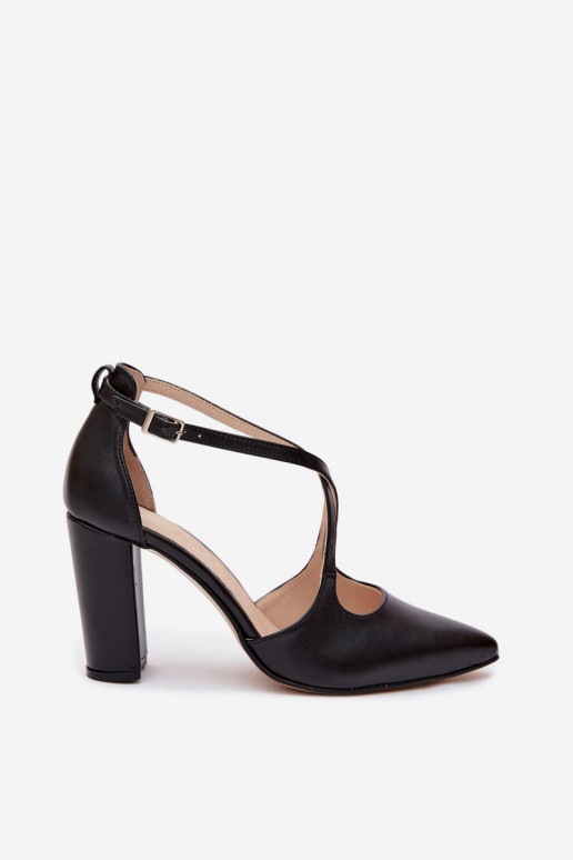 Zwarte schoenen met hakken en bandjes Zazoo 1053