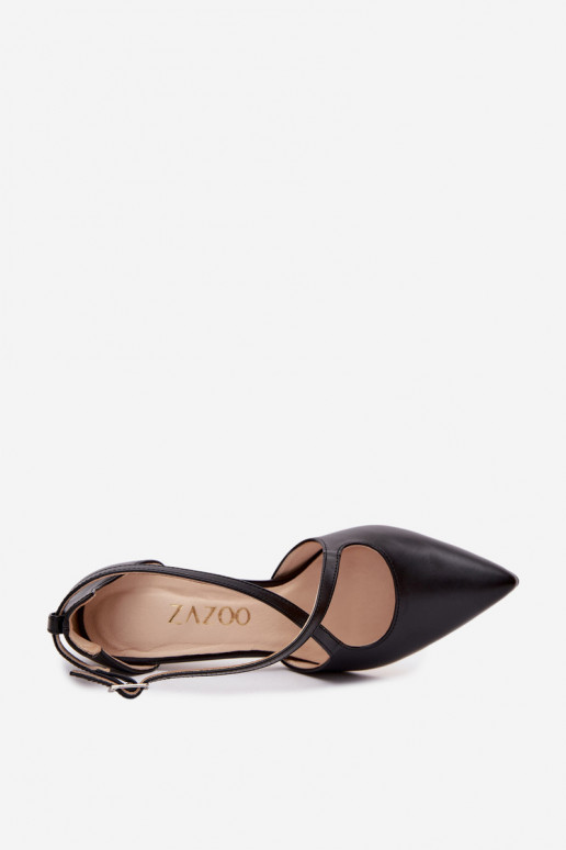 Zwarte schoenen met hakken en bandjes Zazoo 1053