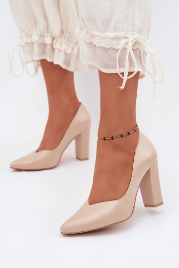 Sandkleurige sandalen met puntige neus Zazoo 853 2