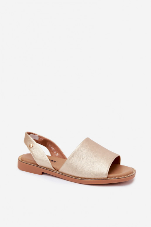 Gouden sandalen met brede hakken Pollyanna