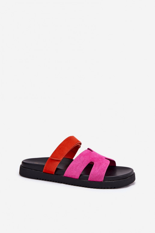 Dames slippers met een plakkerige sluiting Vinceza 17401 in roze