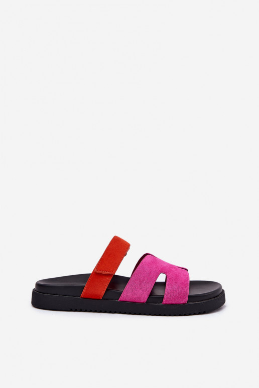 Dames slippers met een plakkerige sluiting Vinceza 17401 in roze