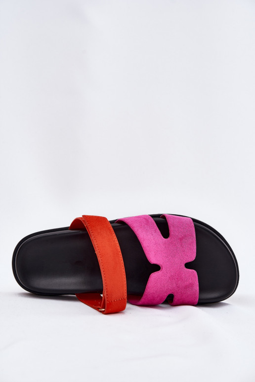 Dames slippers met een plakkerige sluiting Vinceza 17401 in roze