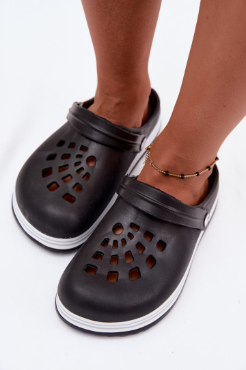 Dames lichte zwarte slippers Ashby