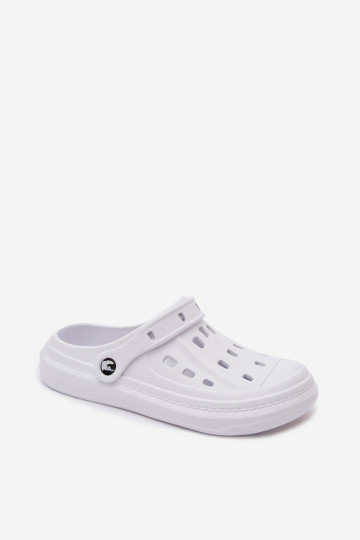 Heren lichte witte slippers Route