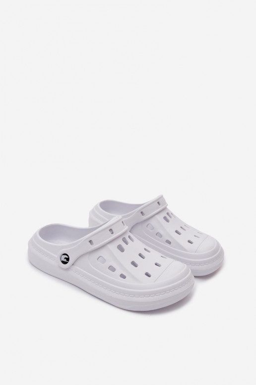 Heren lichte witte slippers Route