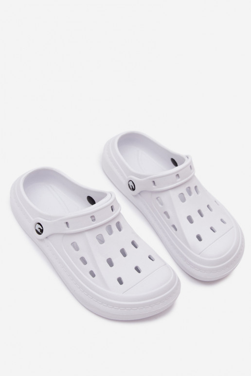 Heren lichte witte slippers Route