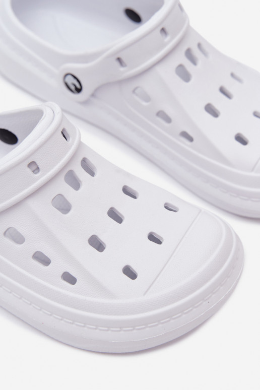 Heren lichte witte slippers Route