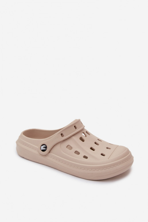 Heren lichte zandkleurige slippers Route