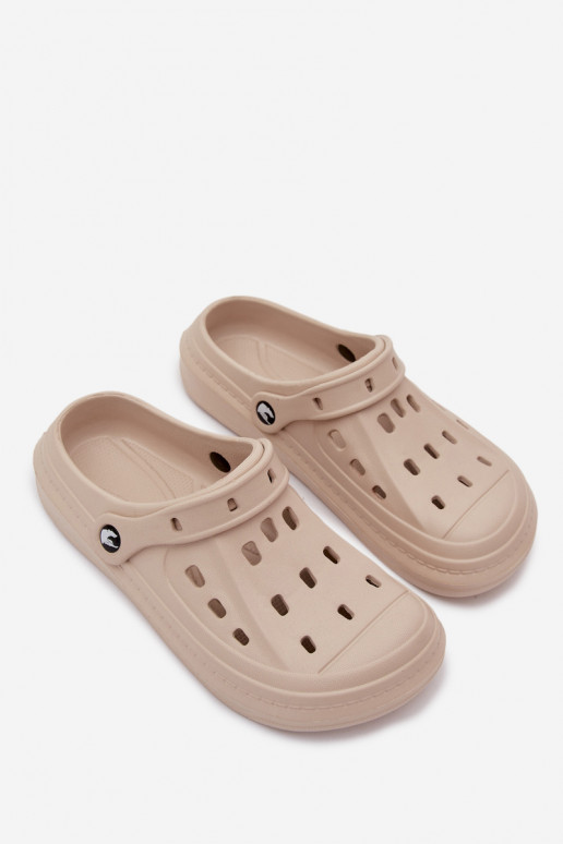 Heren lichte zandkleurige slippers Route