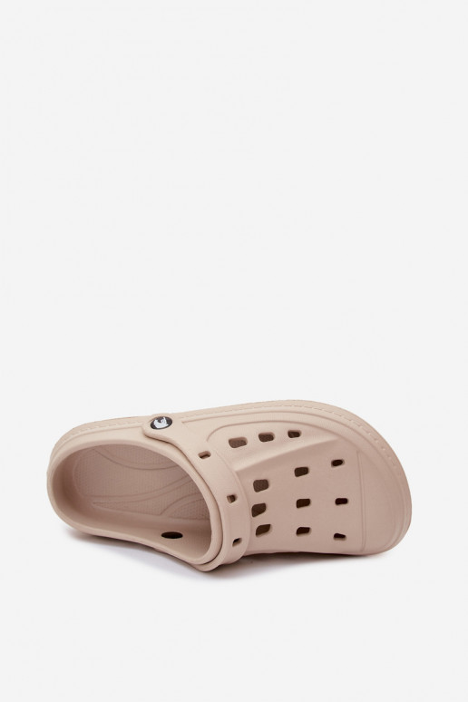 Heren lichte zandkleurige slippers Route