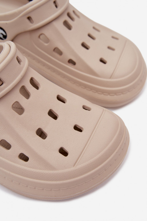 Heren lichte zandkleurige slippers Route