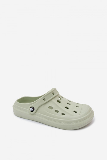 Heren lichte pastelgroene slippers Route