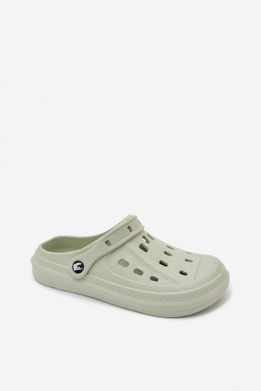 Heren lichte pastelgroene slippers Route