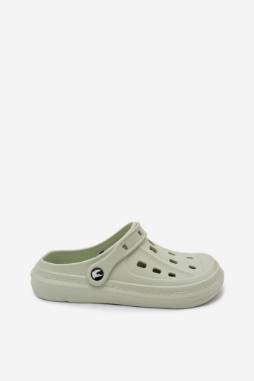 Heren lichte pastelgroene slippers Route 2