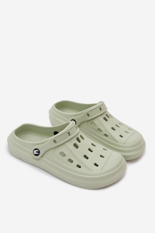 Heren lichte pastelgroene slippers Route