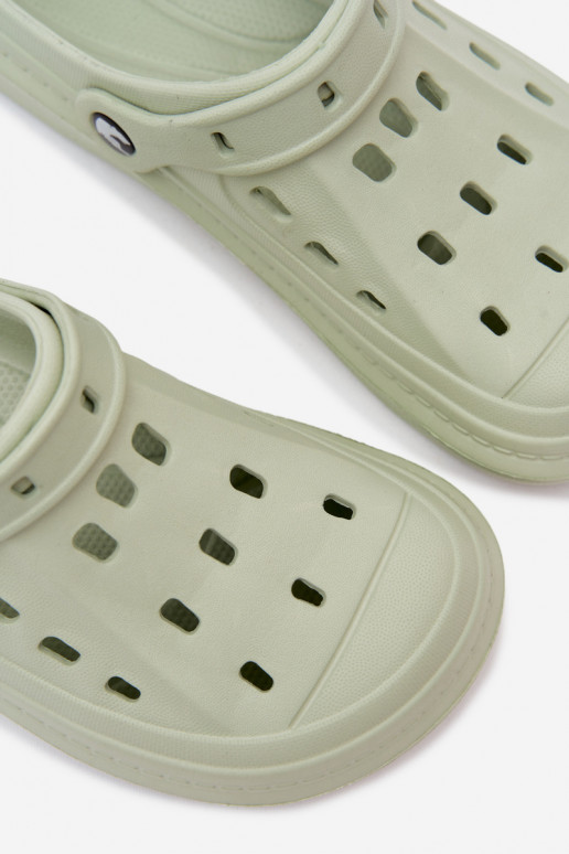 Heren lichte pastelgroene slippers Route