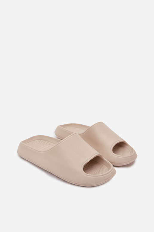 Heren klassieke model lichte zandkleurige slippers Melton