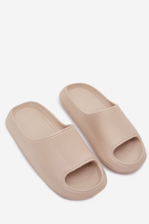 Heren klassieke model lichte zandkleurige slippers Melton