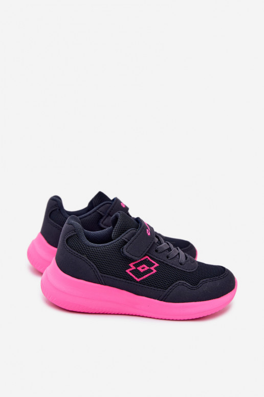 Kindersneakers met klittenband LOTTO 2600002K CONNEECT blauw-roze