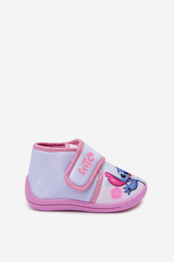 Kinderslippers met klittenband STITCH roze 2