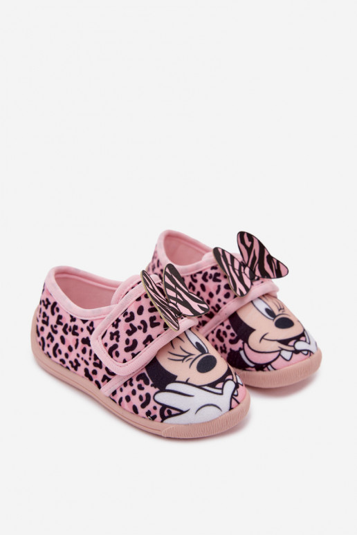 Kinderslippers met klittenband MINNIE MOUSE roze