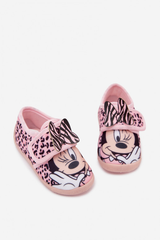 Kinderslippers met klittenband MINNIE MOUSE roze