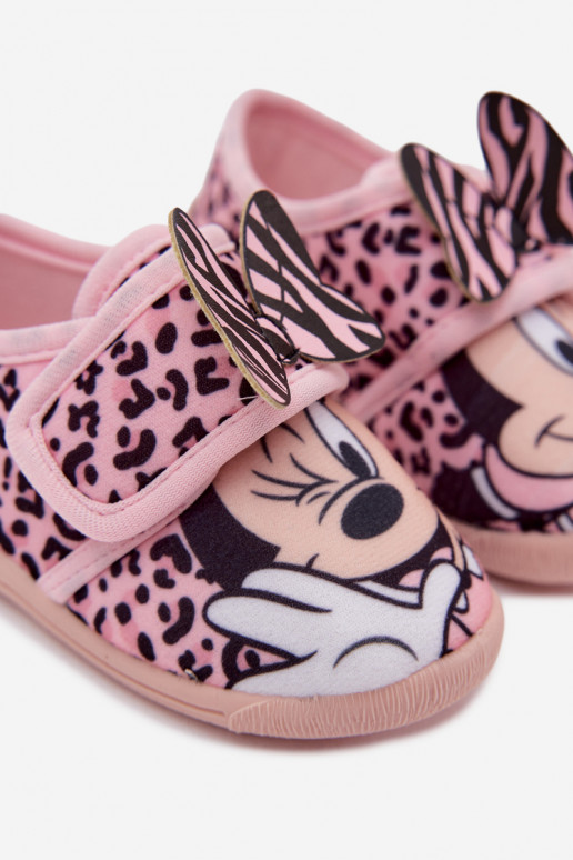 Kinderslippers met klittenband MINNIE MOUSE roze