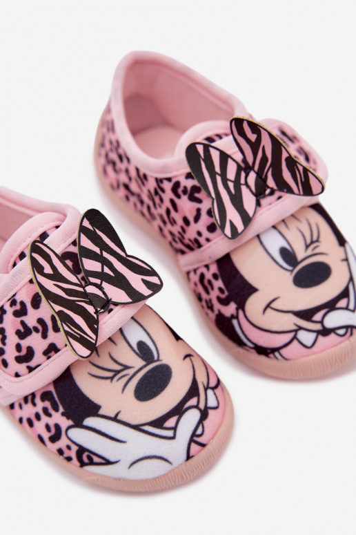 Kinderslippers met klittenband MINNIE MOUSE roze