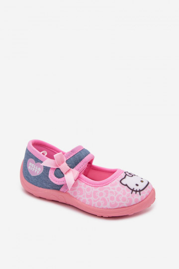 Kinderslippers met klittenband HELLO KITTY roze