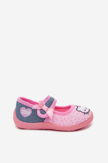 Kinderslippers met klittenband HELLO KITTY roze 2