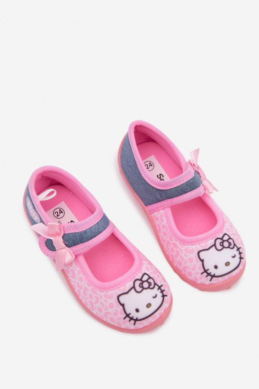 Kinderslippers met klittenband HELLO KITTY roze