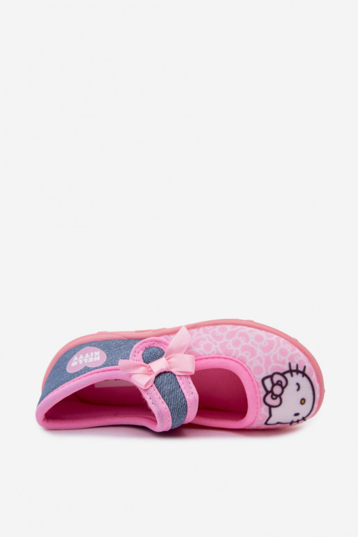 Kinderslippers met klittenband HELLO KITTY roze