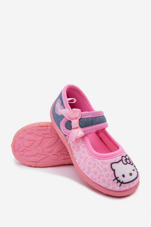 Kinderslippers met klittenband HELLO KITTY roze