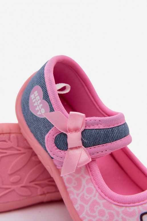 Kinderslippers met klittenband HELLO KITTY roze