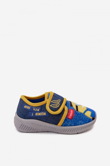 Kinderslippers Minions blauw-geel 2