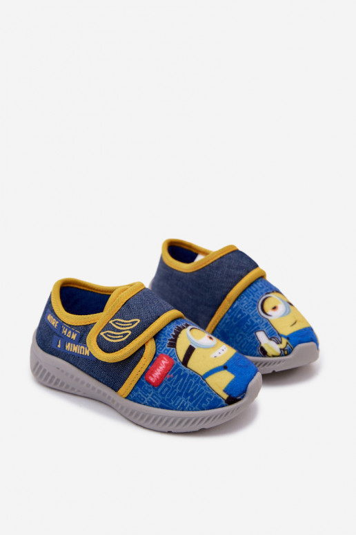 Kinderslippers Minions blauw-geel