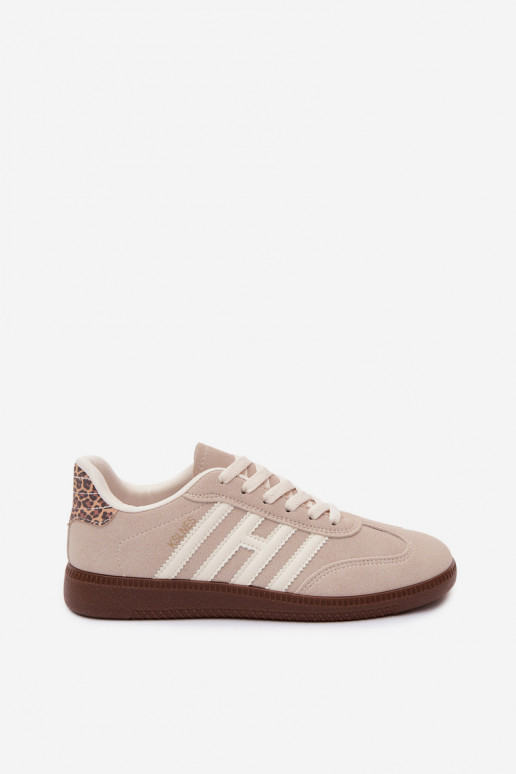 Heren sandkleurige sneakers met bandjes Chrissy