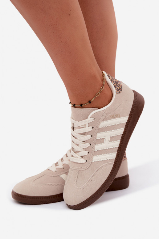 Heren sandkleurige sneakers met bandjes Chrissy