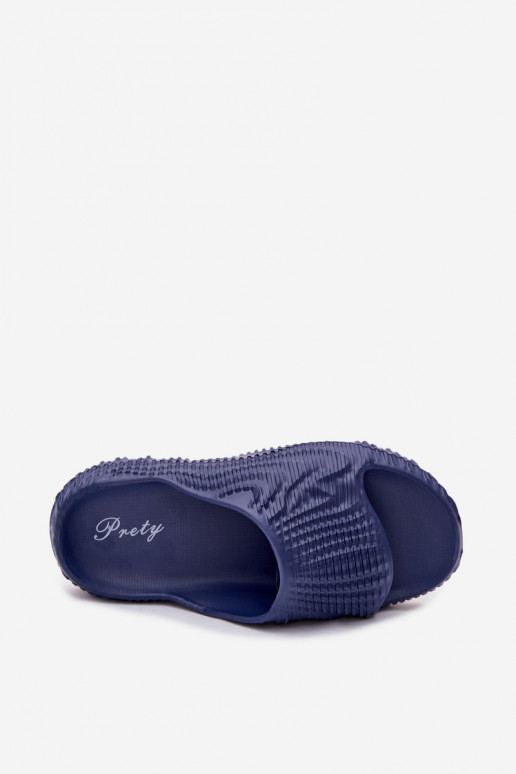 Lichte donkerblauwe slippers voor heren Hilda