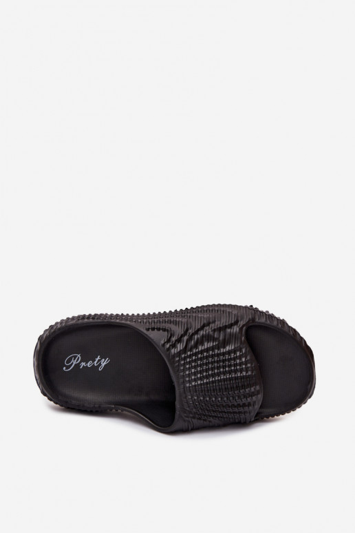 Lichte zwarte slippers voor heren Hilda