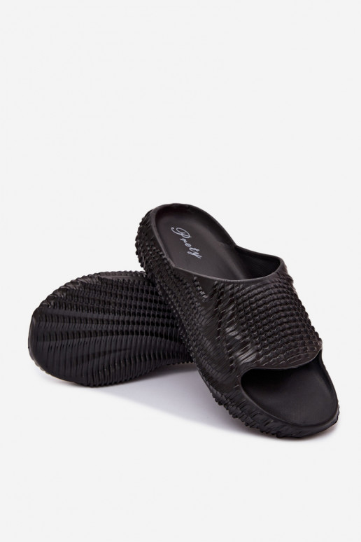 Lichte zwarte slippers voor heren Hilda